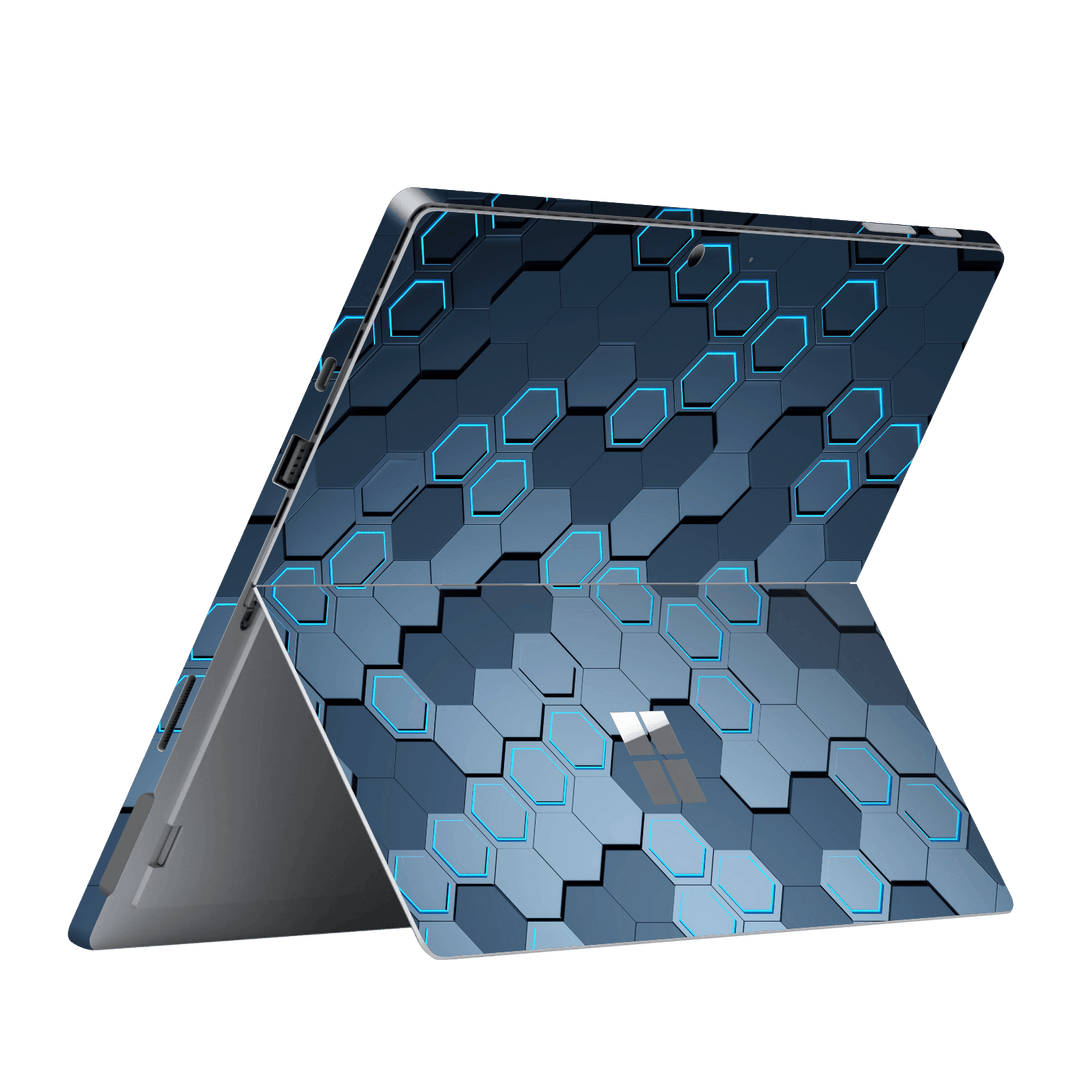 Microsoft Surface Pro 7 Print Printed Custom Signature Blue HEXAGON Skin, Wrap, Decal, Protector, Cover by EasySkinz | EasySkinz.com