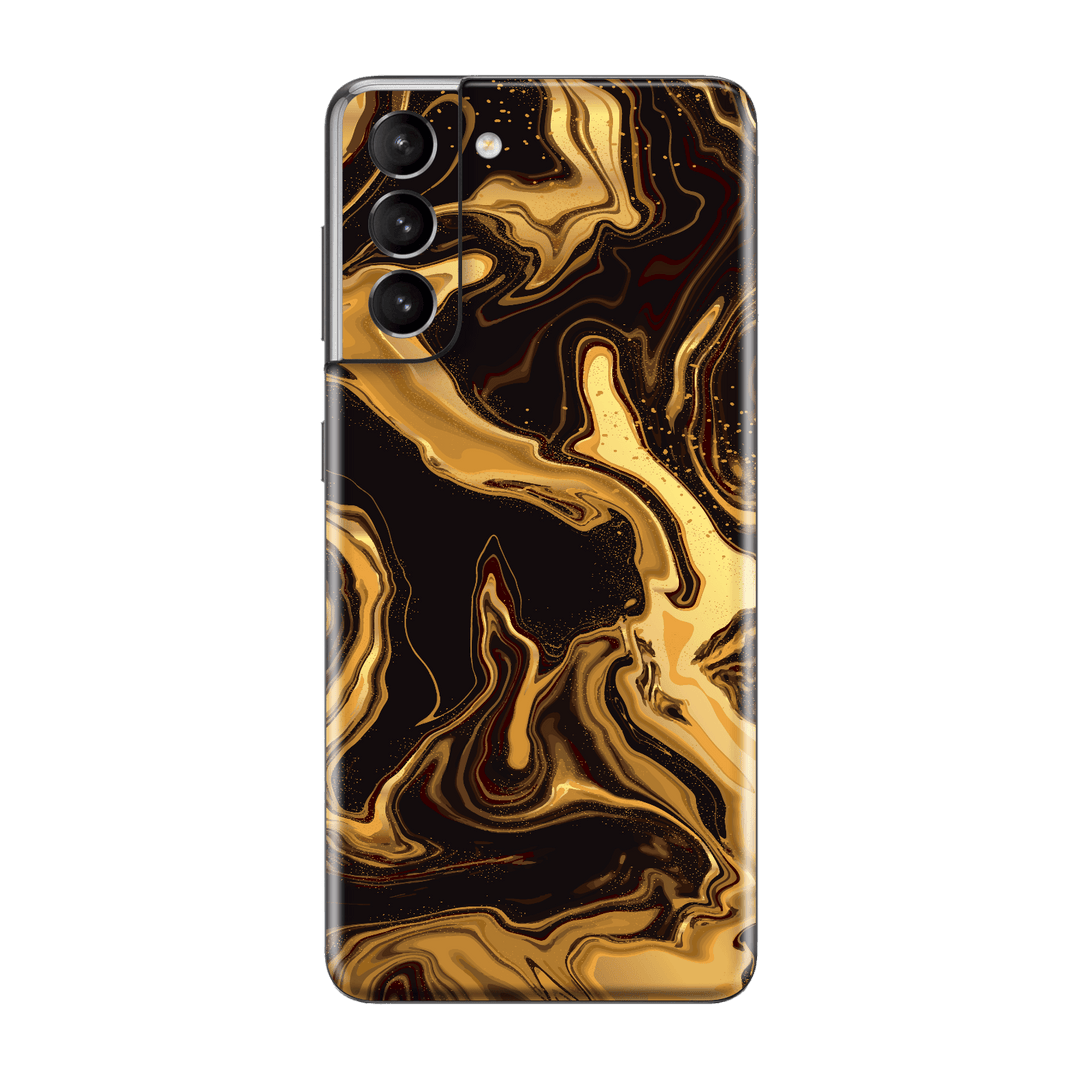 Samsung Galaxy S21+ PLUS Print Printed Custom SIGNATURE AGATE GEODE Melted Gold Skin Wrap Sticker Decal Cover Protector by EasySkinz | EasySkinz.com