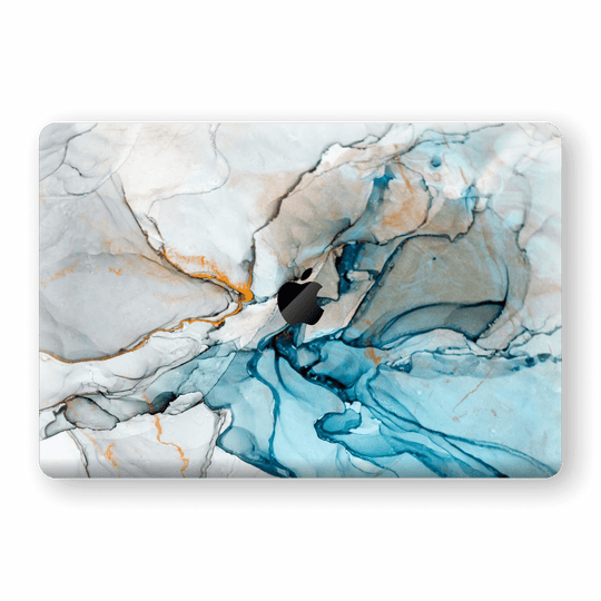 MacBook Air 13" (2018-2019) Print Custom Signature Marble TURQUOISE Skin Wrap Decal by EasySkinz - Design 2