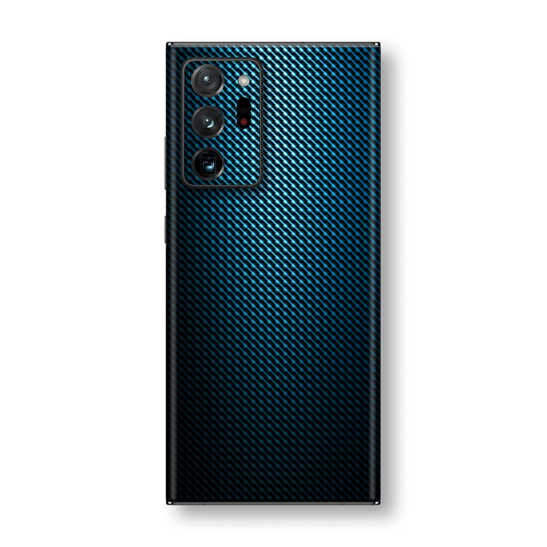 Samsung Galaxy NOTE 20 ULTRA Print Custom Signature Blue Grid Carbon Abstract Skin Wrap Decal by EasySkinz