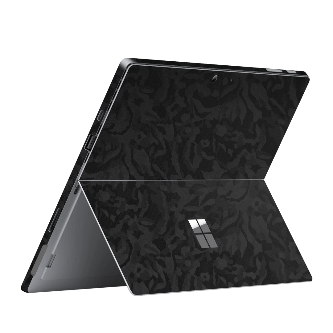 Microsoft Surface Pro 7 Luxuria Black 3D Textured Camo Camouflage Skin Wrap Decal Protector | EasySkinz