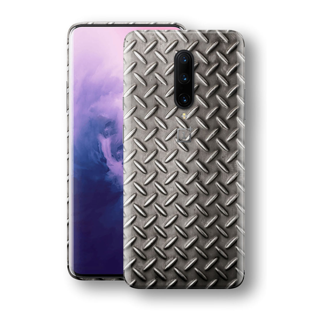 OnePlus 7 PRO Print Custom Signature Diamond Steel Floor Plate Skin Wrap Decal by EasySkinz